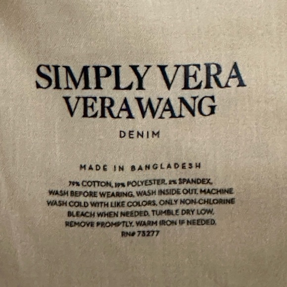 Women's Simply Vera Vera Wang 4 Small Shorts White Jeans Stretch Denim NWT - Picture 9 of 9